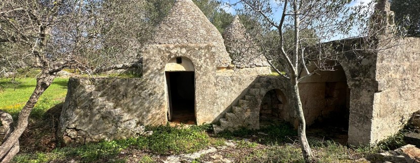 Trulli complex for sale in Carovigno, with fireplace and olive grove